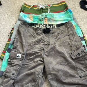 Lot of three board shorts sizes 31 and 32 Quicksilver,RV CA and local motion